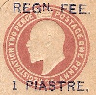 Levant 1907 registration envelope size G front detail 200